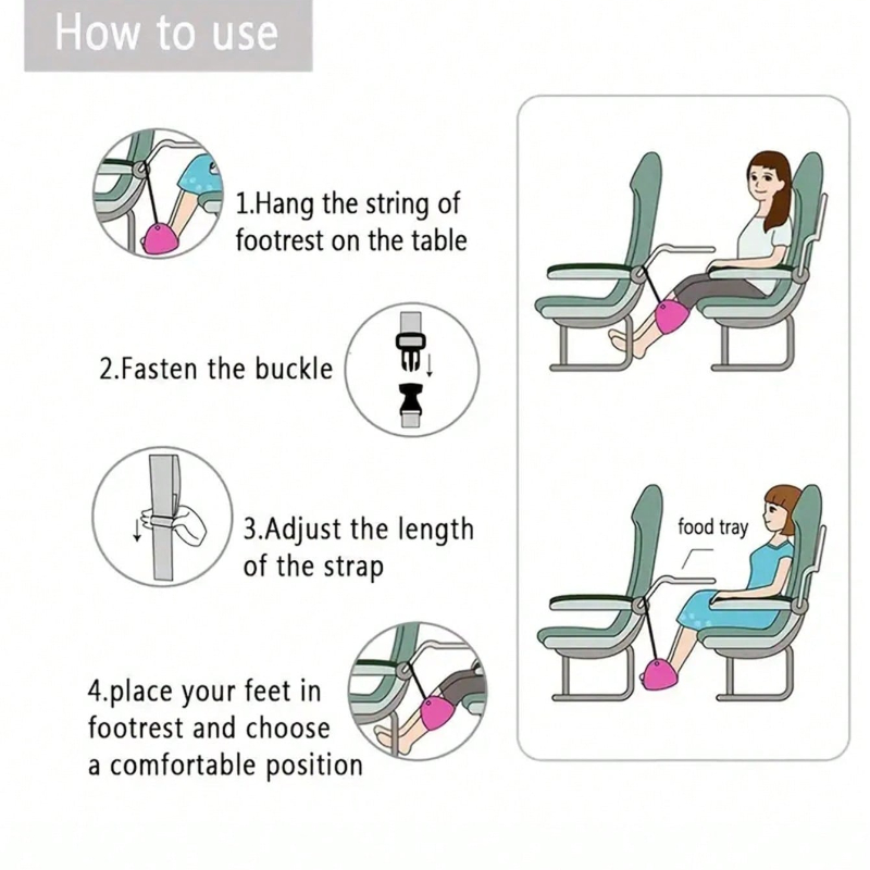 Portable Adjustable Footrest H - Travel Accessories Long Flight ulasan dan harga