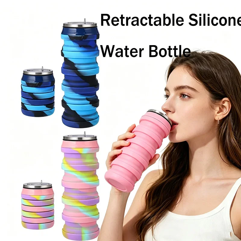 480ML Retractable Silicone Wat - Water Bottle Collapsible ulasan dan harga