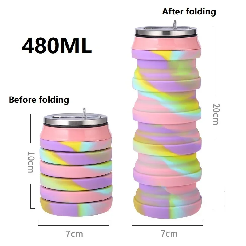 480ML Retractable Silicone Wat - Water Bottle Collapsible ulasan dan harga