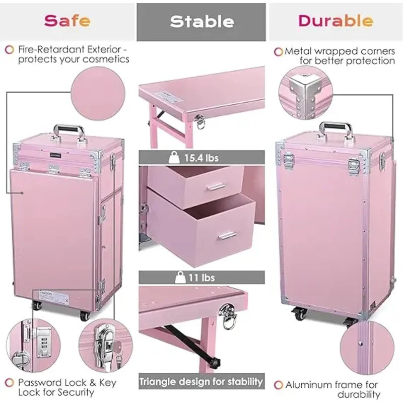 Rolling Manicure Table Foldabl - Travel Accessories In Train ulasan dan harga
